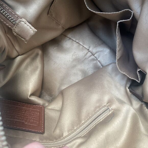 COACH Shoulder Bag Chelsea Ashlyn Hobo Logo Monogram Optic Brown Tan pocketbook - Picture 7 of 15